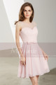 Short Sleeveless Pink Chiffon Cocktail Dress - Ref C1901 - 02