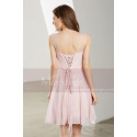 Short Sleeveless Pink Chiffon Cocktail Dress - Ref C1901 - 03