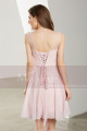 Short Sleeveless Pink Chiffon Cocktail Dress - Ref C1901 - 03