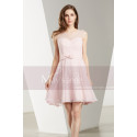 Short Sleeveless Pink Chiffon Cocktail Dress - Ref C1901 - 04