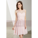 Short Sleeveless Pink Chiffon Cocktail Dress - Ref C1901 - 06