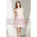 Short Sleeveless Pink Chiffon Cocktail Dress - Ref C1901 - 07