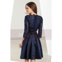 Long Sleeve Short Navy Blue Prom Dresses - Ref C1910 - 03