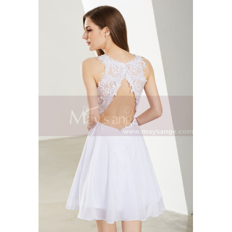 Robe Blanche Courte Pour Cocktail Dos Nu