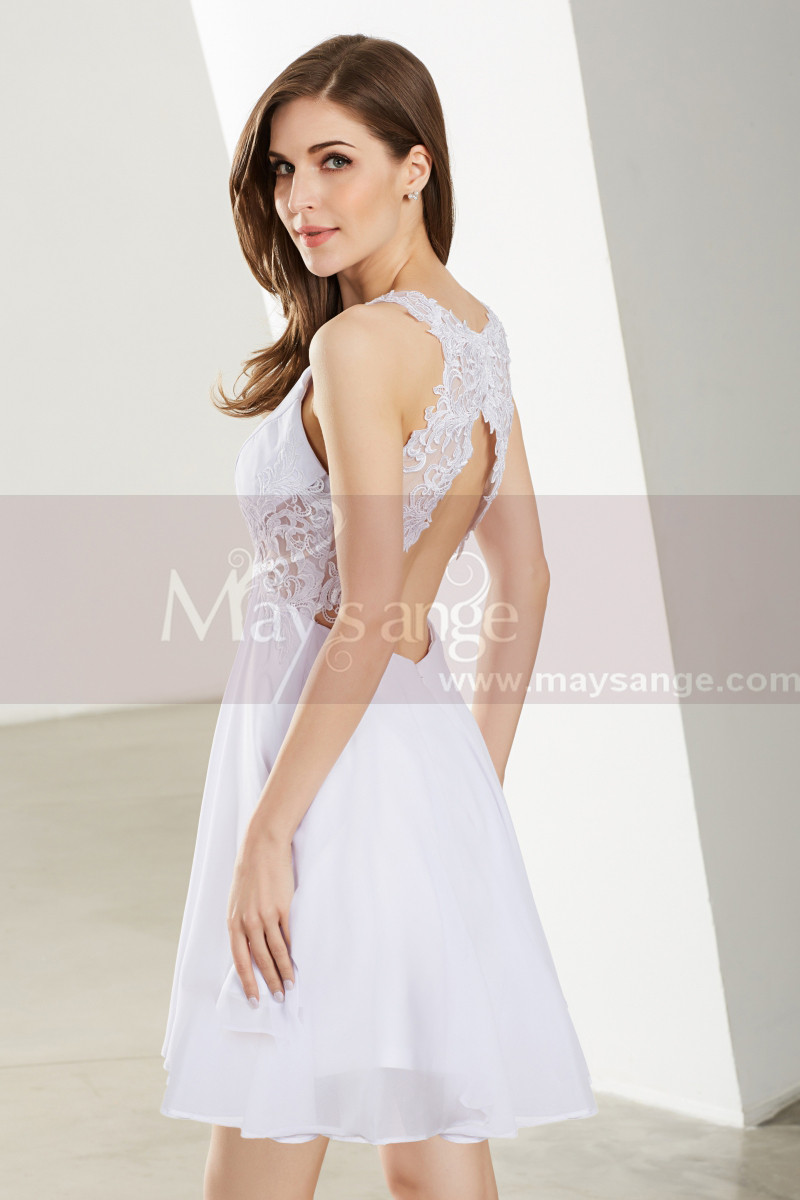 White Short Prom Dress Homecoming Dress main image 1