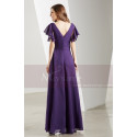 Longue Robe De Cocktail Manche Courte Violette - Ref L1902 - 03