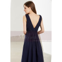 Navy Blue Formal Long V-Neck Prom Dress with Side Slit - Ref L1921 - 03