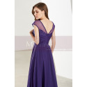 Lace Bodice Sleeveless Long V-Neck Purple Evening Gowns - Ref L1918 - 03