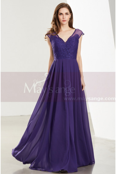 Robe Simple Soirée Longue Pas Cher Violet - L1918 #1