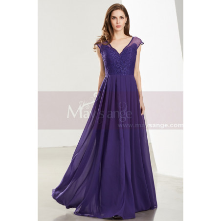 Robe Simple Soirée Longue Pas Cher Violet