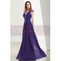 Lace Bodice Sleeveless Long V-Neck Purple Evening Gowns - Ref L1918 - 04