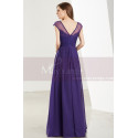 Lace Bodice Sleeveless Long V-Neck Purple Evening Gowns - Ref L1918 - 05
