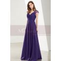 Lace Bodice Sleeveless Long V-Neck Purple Evening Gowns - Ref L1918 - 07