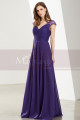 Lace Bodice Sleeveless Long V-Neck Purple Evening Gowns - Ref L1918 - 07