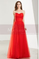 Floor Length Tulle Strapless Sweetheart Red Ball Gown - Ref L1919 - 05