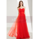 Floor Length Tulle Strapless Sweetheart Red Ball Gown - Ref L1919 - 02
