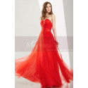 Floor Length Tulle Strapless Sweetheart Red Ball Gown - Ref L1919 - 06