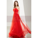 Floor Length Tulle Strapless Sweetheart Red Ball Gown - Ref L1919 - 08