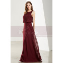 Long Open Back Two Pieces Burgundy Cocktail Dresses - Ref L1917 - 04