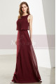 Long Open Back Two Pieces Burgundy Cocktail Dresses - Ref L1917 - 04