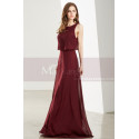 Long Open Back Two Pieces Burgundy Cocktail Dresses - Ref L1917 - 05