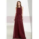 Long Open Back Two Pieces Burgundy Cocktail Dresses - Ref L1917 - 06