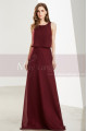 Long Open Back Two Pieces Burgundy Cocktail Dresses - Ref L1917 - 06