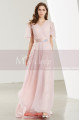 Dusty Pink Long Sleeve Vintage Formal Evening Dress - Ref L1914 - 02
