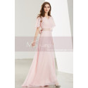 Robe Longue Rose Poudre Avec Manches Volantes - Ref L1914 - 03