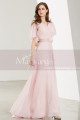 Robe Longue Rose Poudre Avec Manches Volantes - Ref L1914 - 05