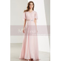 Dusty Pink Long Sleeve Vintage Formal Evening Dress - Ref L1914 - 06