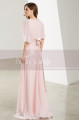 Dusty Pink Long Sleeve Vintage Formal Evening Dress - Ref L1914 - 04