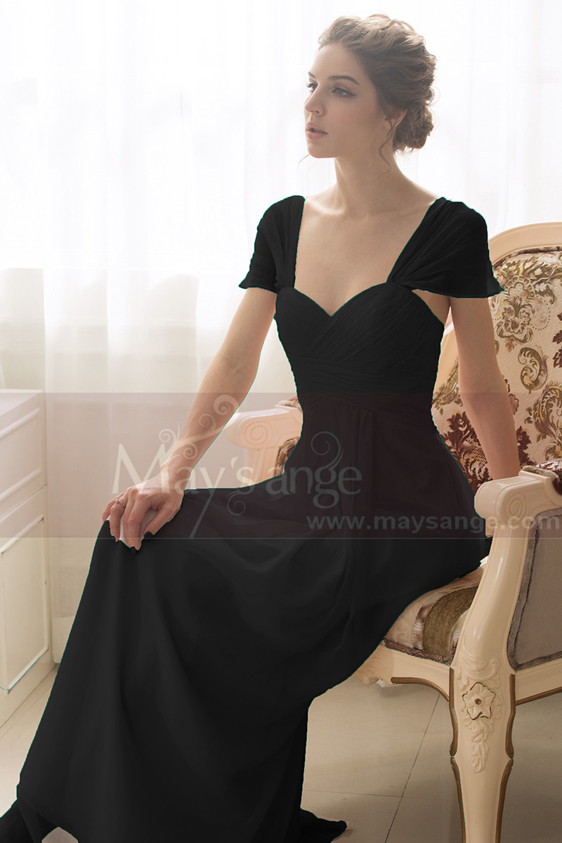 robe de soirée long manche papillon - Ref L754 - 01 robe de soirée long manche papillon - Ref L754 - 01