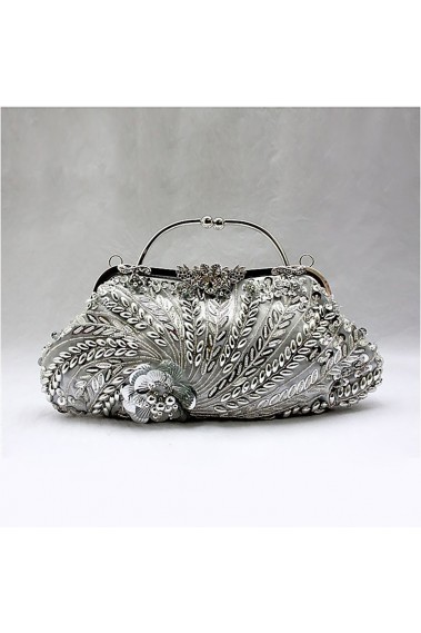 Little grey evening bag bohemian style - SAC021 #1