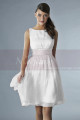 Short Pink Party Dress With Satin Belt - Ref C134 - 04