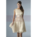 Short Pink Party Dress With Satin Belt - Ref C134 - 06