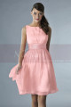 Short Pink Party Dress With Satin Belt - Ref C134 - 010