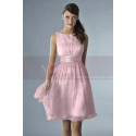 Short Pink Party Dress With Satin Belt - Ref C134 - 012