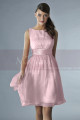 Short Pink Party Dress With Satin Belt - Ref C134 - 012