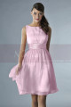 Short Pink Party Dress With Satin Belt - Ref C134 - 013