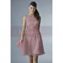 Short Pink Party Dress With Satin Belt - Ref C134 - 014
