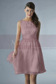 Short Pink Party Dress With Satin Belt - Ref C134 - 014