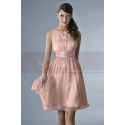 Short Pink Party Dress With Satin Belt - Ref C134 - 015