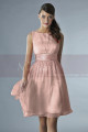 Short Pink Party Dress With Satin Belt - Ref C134 - 015