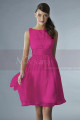 Short Pink Party Dress With Satin Belt - Ref C134 - 016