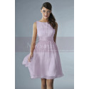 Short Pink Party Dress With Satin Belt - Ref C134 - 030