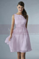 Short Pink Party Dress With Satin Belt - Ref C134 - 030
