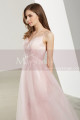 Sweetheart Bodice Pink Long Tulle Prom Dress With Straps - Ref L1924 - 06