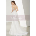 Spaghetti Strap Low Open Back Lace White Mermaid Prom Dress - Ref L1925 - 04
