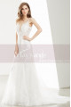 Spaghetti Strap Low Open Back Lace White Mermaid Prom Dress - Ref L1925 - 05